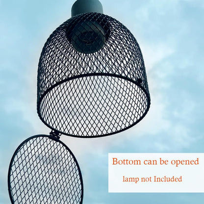 Reptile Heat Lamp Guard with Switch Ceramic Heat Emitter Basking Anti Scald Heating Lamp Holder Mesh Cage Reptile Protection Lampshades for Pet Amphibian Snakes Lizards Turtle, Bulb Not Included