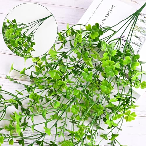 Artificial Hanging Plants, 4Pcs Faux Ivy Four-Leaf Clover | Vines Greenery for Wall Home Bedroom Living Room Aesthetic Kitchen Office Aesthetic Kitchen Indoor Outdoor Decor - color: Four Leaf Clover, size: 4Pcs Plants
