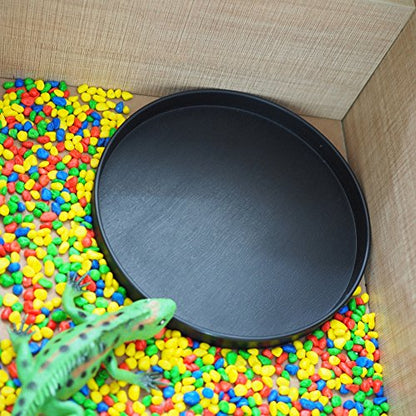 OMEM Reptile Food Bowl Water Dish,Feeding Dish, Birds Bowl (L, Black) - color: Black, size: L