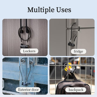 Combination Lock Cable Lock with 4 Digits Cabinet Lock with 3.5" Cable Length Twist 3.5" Length Durable Cable Ideal for lockers, Gym, Toolbox, Case Small Size (3.5") | twist to set durable fits cabinet case small size - size: 3.5" Black