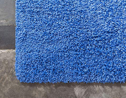 Unique Loom Solid Shag Collection Area Rug (2' 2" x 3' 1" Rectangle, Periwinkle Blue) - color: Periwinkle Blue, size: 2'2" x 3'1" (Rectangular)