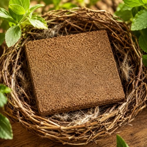 Natural Coconut Fiber Mat, Eco-Friendly Nesting Pad for Chicken Coop, Bird Cage and Reptile Habitat, Breathable & Moisture-Wicking Bedding Liner, Easy to Trim and Clean (9.8'' x 9.8'') - size: 9.8'' x 9.8''