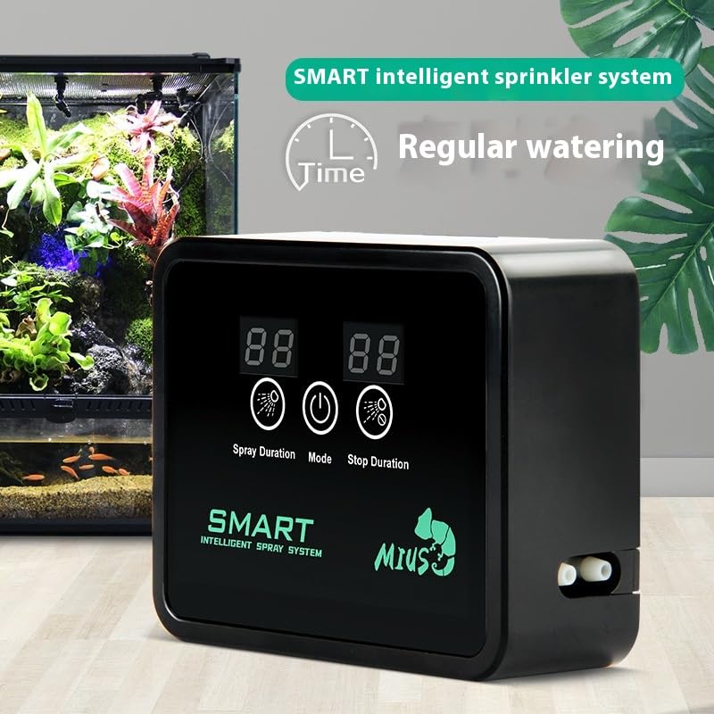 Automatic Rain Forest Spray System, Smart Humidifier Terrarium Misting Kit with Timer, 5m Pipe Length, 2 Nozzles, Humidity