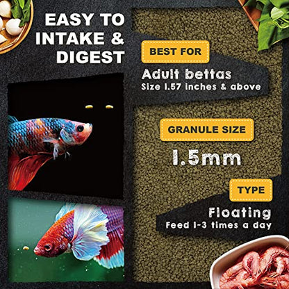 Ultra Fresh Betta Fish Food, Betta Pro Shrimp Patties, 50% Sword Prawns + Akiami Paste Shrimps, All Natural Protein, Rich in Vitamins, Healthy Development and Cleaner Water 0.7 oz - size: 0.7 Ounce (Pack of 1)