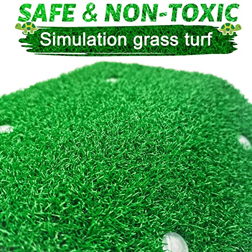 Keedolla Small Turtle Basking Platform Simulation Grass Turtle Ramp, Turtle Resting Basking Dock Floating Décor for Aquatic Turttle Reptile Frog Terrapin - size: Small