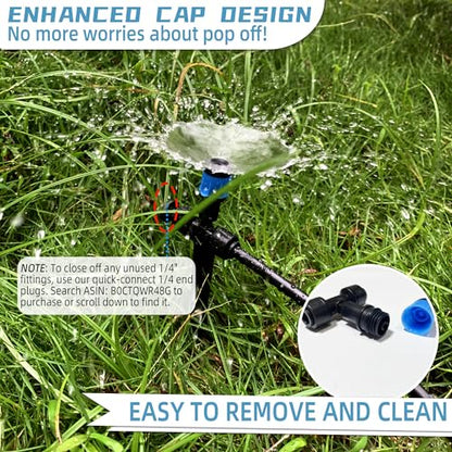 20PCS Push-to-Fit Drip Irrigation Emitters for 1/4 inch Irrigation Tubing, Two-Way Connection Adjustable Vortex Drip Emitters with Stake, Irrigation Dripper Sprinklers for Drip Irrigation System - size: 20PCS Two-Way Drip Irrigation Vortex Emitters
