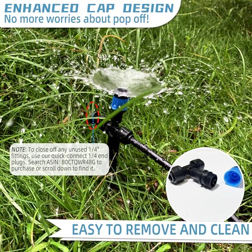 10PCS Push-to-Connect Drip Irrigation Emitters for 1/4 inch Irrigation Tubing, Two-Way Connection Adjustable Vortex Drip Emitters with Stake, Irrigation Dripper Sprinklers for Drip Irrigation System - size: 10PCS Two-Way Drip Irrigation Vortex Emitters