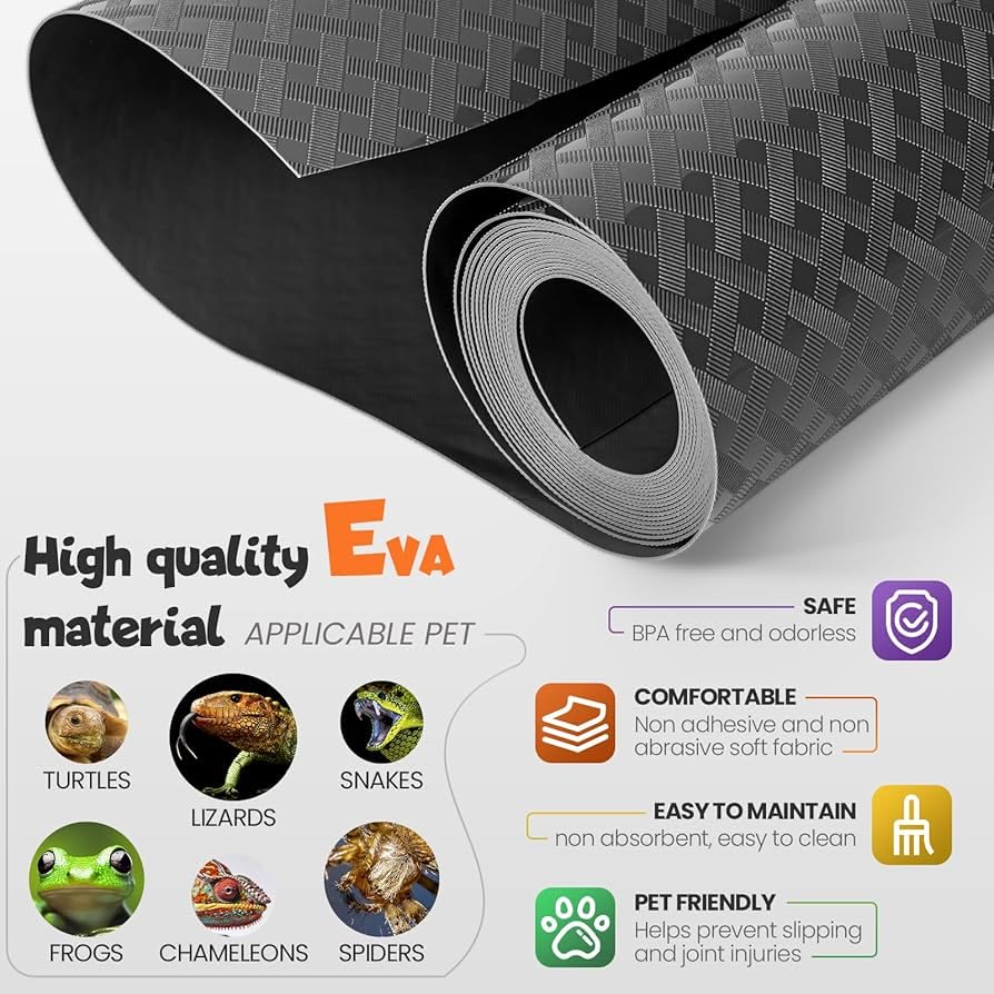 Reptile Tank Liner Non-Slip Washable Reptile Substrate - Easy Clean Custom Fit Terrarium Bedding for Snakes Geckos Lizards Tortoises Bearded Dragons - size: 79IN