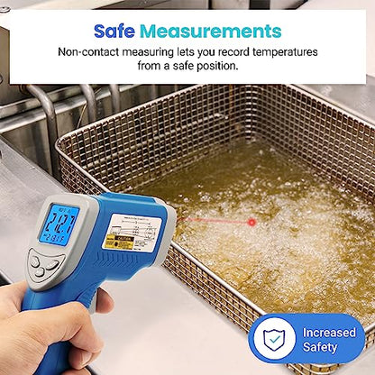 Etekcity Infrared Thermometer Laser Temperature Gun 774, Blue | Cooking, Pizza Oven, Griddle, BBQ, Meat, HVAC, Engine, Adjustable Emissivity, MAX Display, Surface Measurement - color: Blue, style: Classic
