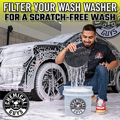 Chemical Guys, Ultimate Car Wash Bucket Kit, Dirt Trap, Mitt, Soap & Lid | Grit guard sinks debris to the bottom so it stays off your paint; a complete starter setup for safe at-home washing - style: HOL133