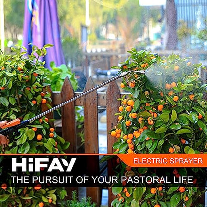 HIFAY ES4 Electric Sprayer 1 Gallon Built-in 4000mAh Rechargeable Battery, Copper-Nickel Spray Nozzle Makes The Spray More Delicate, The Telescopic Spray Rod Can Reach Further - color: Green