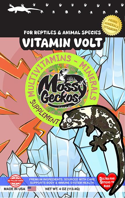Vitamin Volt Premium Reptile Multivitamin & Mineral Supplement (4 oz) Ultrafine Powder Supplement for Geckos, Lizards & All Reptiles | Supports Overall Health & Vitality