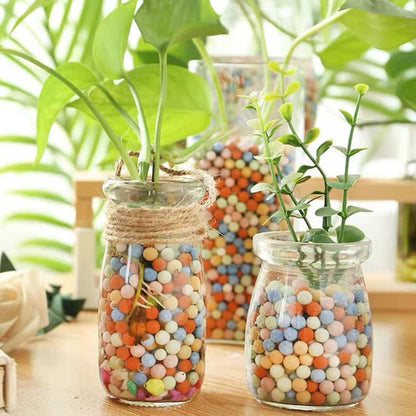 2 lb Clay Pebbles Clay Balls for Plants 3mm-5mm Mini Hydroponics Ceramic Ball Horticultural Grade Succulent Soil,for Plant Pots Vase Fillers Hydroponic Growing (Colourful)