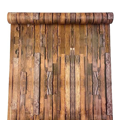Yifely Self-Adhesive Shelf Liner Removable Tabletop Protect Paper for Covering Rent House Shelving Drawers, Rustic Wood Grain, 17.7 Inch by 9.8 Feet
