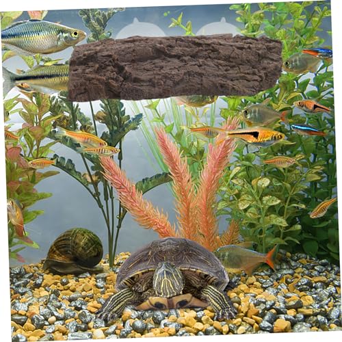balacoo Turtle Resin Floating Platform Basking Area for Aquarium Turtle Tank Rocks Tortoise Basking Platform Suction Cups