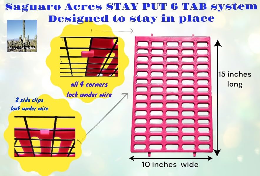 Saguaro Acres Rabbit and Small Animal Cage Resting Mat for Wire Floored Cages 2 Pack (Blue & Pink) - color: Blue & Pink