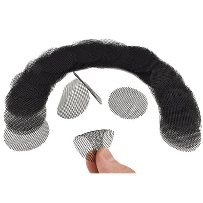 HAHIYO 100PCs 2Inch/5Cm Black Round Glassfibre Flower Pot Hole Mesh Pad Bottom Grid Mat Bonsai Drainage mesh Hole Screens Gasket Prevent Soil Loss Breathable Gasket Drainage Netting for Bonsai - size: Round-2In-50P
