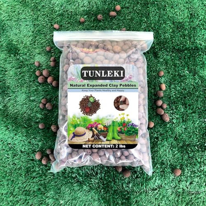 1Lbs Leca Expanded Clay Pebbles, 8-16mm Expanded Clay Aggregate, Natural Clay Pebbles for Hydroponic & Aquaponics Growing, Orchid Potting Mix, Hydroponics Supplies for Indoor Garden Plants
