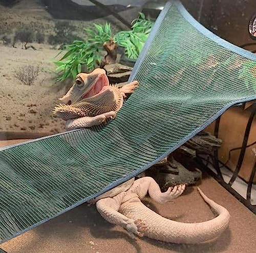 Bearded Dragon Lizard Hammock - Breathable Mesh Lounger Ladder Bearded Dragon, Reptile Hammock Accessories for Bearded Dragons Geckos Lizards (Black) - color: Black