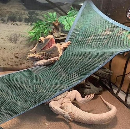 Bearded Dragon Lizard Hammock - Breathable Mesh Lounger Ladder Bearded Dragon, Reptile Hammock Accessories for Bearded Dragons Geckos Lizards (Black) - color: Black