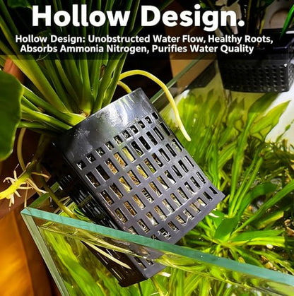 2PCS Adjustable Aquarium Plant Holder, Aquarium Planter Cup Adjustable Thickness To 2.36" Height to 3.9", Fish Tank Plant Holders with Hooks and Suction Cup for Fish Tank Accessories Black - color: Black