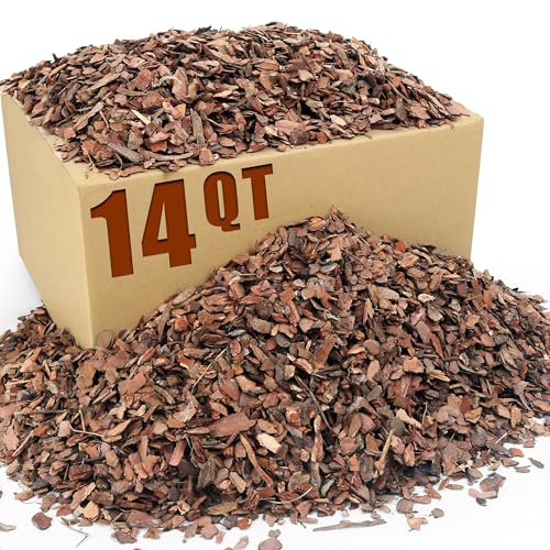 14qt Organic Orchid Potting Bark -Natural Mulch for Potted Plants, Root Development of Orchid Plants and Garden Soil Amendment Mix - color: Small, size: 14qt