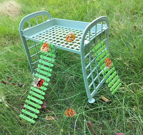 Hermit Crab Climbing Toys Reptile Ladder Plastic Grid Habitat Hammock for Hamster Guinea Pig (Green) - style: Classic