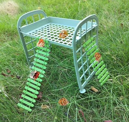 Hermit Crab Climbing Toys Reptile Ladder Plastic Grid Habitat Hammock for Hamster Guinea Pig (Green) - style: Classic