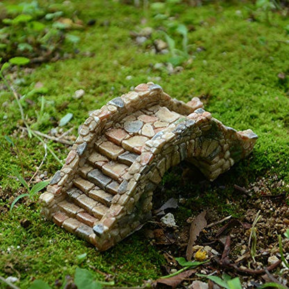 Garden Decoration Resin Craft Mini Bridge Outdoors Artificial Bridge Set Arch Plank Bridge Rockery Bonsai House Garden Decor Fish Tank Ornament Micro Landscape Gift