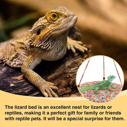 Reptile Hammock, Reptile Hammock Swing Hanging Bed for Bearded Dragon Lizard Snake Gecko Chameleon Parrot Hamster Small Pets （9.8"*17.7" Multicolor） - color: Multicolor