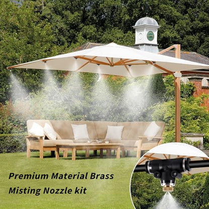50 Pack Brass Misting Nozzles 10/24 UNC 0.02" Orifice Heavy Duty | 0.5mm Mister Nozzles with 20Pcs Brass Misting Nozzles O Ring,Fine Atomization, For Outdoor Cooling System Dust Control - size: 50pc-Misting Nozzle With O Ring