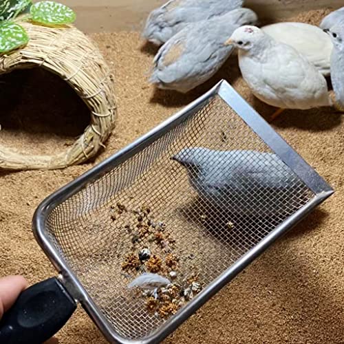 Reptile Stainless Steel Sand Scoops Metal Shovel Sifter Fine Mesh Terrarium Substrate Cleaner Corner Sifter Cleaner