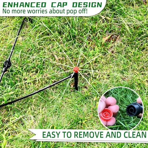 10PCS Push-to-Fit Drip Irrigation Emitters for 1/4 inch Irrigation Tubing, Adjustable 360 Degree Drip Emitter Sprayer with Stake, Irrigation Dripper Sprinklers for Drip Irrigation System - size: 10PCS Drip Irrigation Emitters Sprayer