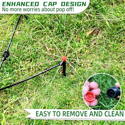 10PCS Push-to-Fit Drip Irrigation Emitters for 1/4 inch Irrigation Tubing, Adjustable 360 Degree Drip Emitter Sprayer with Stake, Irrigation Dripper Sprinklers for Drip Irrigation System - size: 10PCS Drip Irrigation Emitters Sprayer