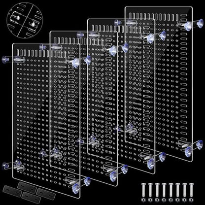 Nuanchu 4 Set Acrylic Fish Tank Divider 17 x 10'' Aquarium Divider Kit Splicable Flexibly Aquarium Divider with Suction Cups Accessories Splicing Board for 30/40/50/65/75/90/125/150 Gallon Tank - size: 17.28 x 10''