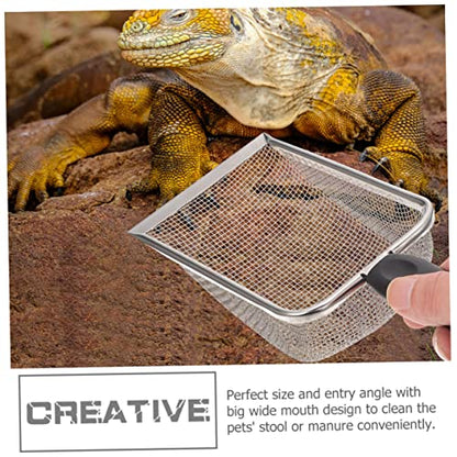 Abaodam 2Pcs Reptile Litter Shovel Fine Mesh Scoop for Easy Cleaning of Tortoise Lizard Gecko Habitats Durable Reusable Waste Cleaner Tool
