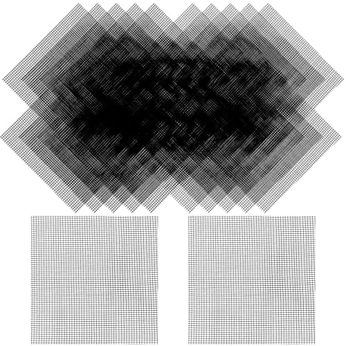100 Pcs 4x4 Inch Plastic Mesh Screen for Plant Pots - Black Drainage Hole Covers for Succulents, Flowers & Planters - Bonsai Soil Mesh Pad Prevents Erosion, Adjustable Cut-to-Size Planter Liner