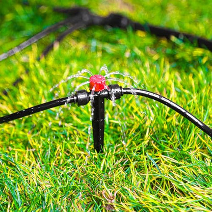 Push-to-Fit Drip Irrigation Emitters for 1/4" Drip Irrigation Tubing, 20 Pcs Adjustable 360 Degree Water Flow Drippers Sprayer on Stake 360° Full Circle Multi-Stream Irrigation In-line Dripper - size: Push-to-fit In-line Emitters - 20 Pieces