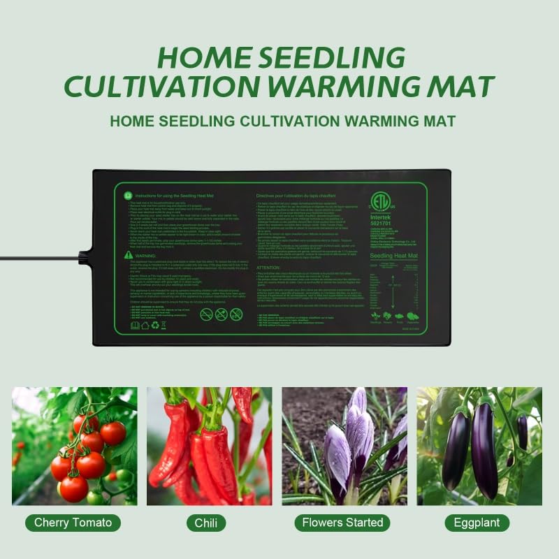 10"x20" Seedling Heat Mat for Seed Starting and Germination,2 Pack | Durable Waterproof Hydroponic Heating Pad with ETL Certified for Indoor Plant Gardening and Cutting, Brewing and Greenhouse - style: 2 pack-20"x10"-Upgrade version