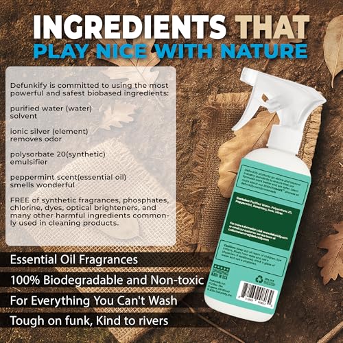 Defunkify Peppermint Odor Eliminator Spray, Shoe & Carpet Deodorizer, 32oz