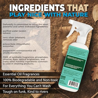 Defunkify Peppermint Odor Eliminator Spray, Shoe & Carpet Deodorizer, 32oz