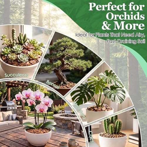30 QT Organic Orchid Potting Bark, Natural Bark Growing Medium | For Orchids, Houseplant & Potted Plant, Improves Drainage, Root Health & Garden Soil Structure, Balanced Moisture Retention