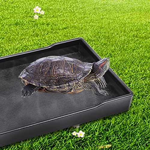 Reptile Food Water Bowl Plate Dish for Tortoise Crawl Pet Drinking and Eating Hallow Water Dish for Reptiles (Size2-M) - size: Size2-M
