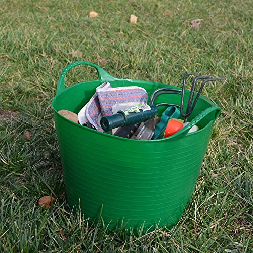 Red Gorilla Small Flexible Plastic Tub, Toy Storage, Laundry, Gardening & More, 14 Liter/3.7 Gallons, Green - color: Green