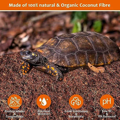 Riare 2 Pack Natural Coconut Fiber Substrate for Reptile- Premium Compressed Coconut Husk Terrarium Bedding for Reptile, Tortoise, Frogs, Snakes Hermit Crabs, Burrowing Animals - color: 2 Pack