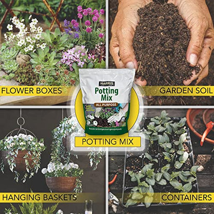 Harris All Purpose Premium Potting Soil Mix with Worm Castings and Other Nutrients, 4 Quarts - size: 4 Quart