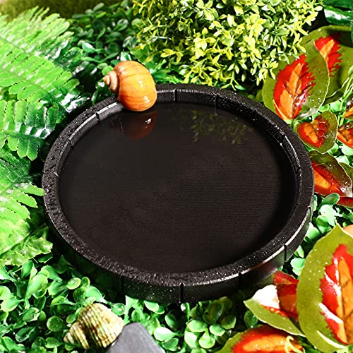 Totority Tortoise Feeding Bowls - 2-Pack Non-Slip Reptile Food Dishes with Smooth Edges, Plastic Pet Feeder for Turtles & Lizards Indoor/Outdoor Use