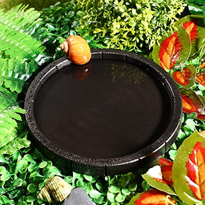 Totority Tortoise Feeding Bowls - 2-Pack Non-Slip Reptile Food Dishes with Smooth Edges, Plastic Pet Feeder for Turtles & Lizards Indoor/Outdoor Use