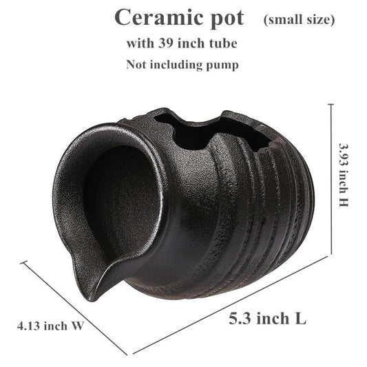 Outdoor Garden Fountain Spitter Pond Water Feature Pump DIY Ceramic Pot Decoration (5.3 inch Color 4) - color: 5.3 Inch Color 4