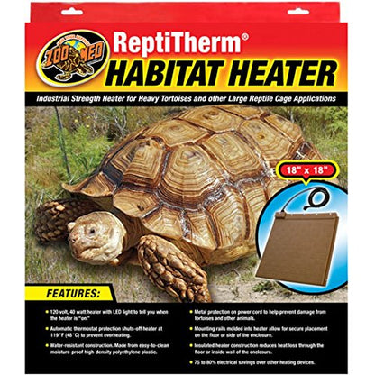 Chlorhexidine Solution 2%; 1 Refill Makes 32 oz Working Solution Bundle with Habitat Heater 40w RH-20, 18x18, for Heavy Tortoises & Other Large Reptiles